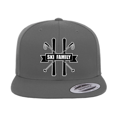 Ski Family Embroidered Flat Bill Cap